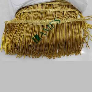 OEM High Gold Bullion Wire Fringe Customized Metallic Fringe Trimmings Top Quality Antique Gold Silver Twisted <b>Tassel</b> <b>Trim</b> - Product Image 1