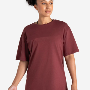 Camiseta en blanco cuadrada ancha de alta calidad personalizada, Camiseta de algodón de peso pesado, camiseta roja de gran tamaño para mujer - Product Image 1