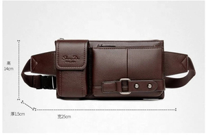Bolso de Pecho Minimalista de Cuero Genuino, Bolso de Hombro con Cierre de Cremallera, Impermeable, para Uso Diario, Todas las Temporadas, para Hombre - Product Image 3