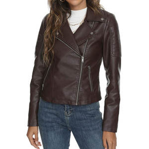 Chaqueta de cuero para mujer diseño superventas único chaquetas de cuero sólidas para mujer - Product Image 3