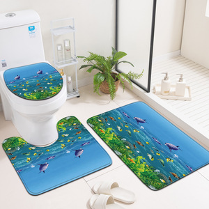 Custom Printed Bath <b>Mat</b> <b>Bathroom</b> Rug <b>Set</b> for <b>Bathroom</b> Non-Slip Shower Curtain Bath <b>Mat</b> - Product Image 4