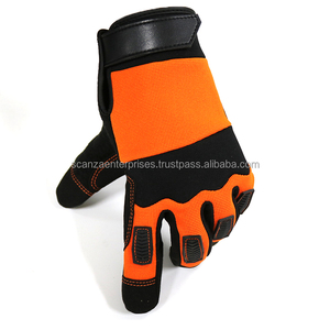 Guantes DE SEGURIDAD duraderos para mecánicos, Palma reforzada de algodón, cuero Industrial, goma antivibración para mantenimiento mecánico - Product Image 2