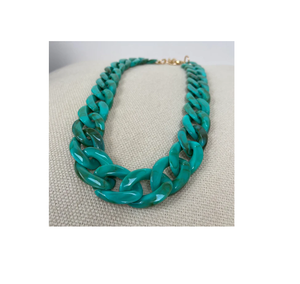 Collar de resina para mujer, joyería de moda pulida brillante, collar de cadena de resina epoxi de Color ámbar, fabricación hecha a mano - Product Image 5