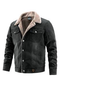 Veste en jean pour hommes OEM couleur unie 4D poches vêtements d'hiver vestes en jean couleur unie vierge - Product Image 5