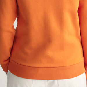 Sudadera con capucha naranja para mujer, con cremallera completa, chaqueta de forro polar, personalizable, informal, de marca privada, venta al por mayor de moda - Product Image 6