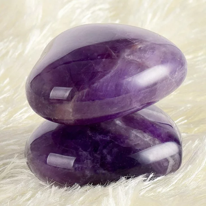 หินอเมทิสต์หัวใจ,พลอยคริสตัลธรรมชาติบำบัดอเมทิสต์หัวใจบวมสำหรับตกแต่ง - Product Image 2