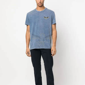 T-shirt délavé à l'acide avec logo personnalisé pour hommes en gros T-shirts décontractés à manches courtes délavés à l'acide - Product Image 2