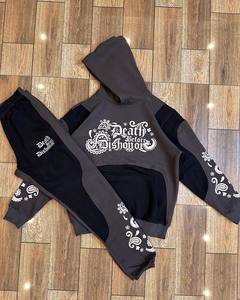 Survêtement à capuche imprimé numérique 100% coton pour hommes survêtement Hip Hop léger à séchage rapide en noir pour l'hiver - Product Image 2