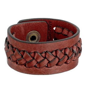Directamente de fábrica, venta al por mayor, pulsera de cuero de vaca, pulsera de cuero trenzado hecha a mano Vintage Punk Widen para hombres - Product Image 3