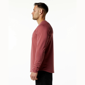 Camiseta de punto de LICRA de algodón de manga larga con bordado de logotipo impreso personalizado para hombre estilo informal - Product Image 4