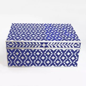 Boîte à os indienne de haute qualité nouvellement Aqua Indian Mother Of Peal Boîte décorative Nouveau design Orgainser boîte de bureau décorative - Product Image 3