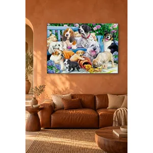 Impression sur toile « Fida Puppies Party on the Blue Bench » - Product Image 5