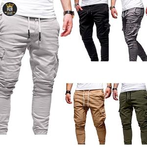 Pantalon décontracté pour homme, brodé, streetwear, vente en gros, coupe régulière, respirant, toile, cargo, hip hop, design, poches - Product Image 6