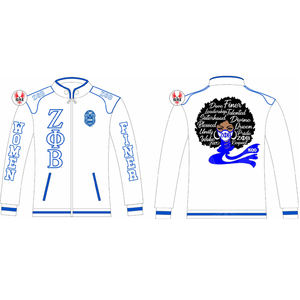 Chaqueta de Béisbol Bordada con Logotipo Personalizado al por Mayor de Zeta Phi Beta, Chaqueta Deportiva Holgada Estilo Varsity para Hombre - Product Image 1