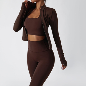 Ensembles de yoga respirants pour femmes - Tenues de sport de fitness à taille haute en 3 pièces (Spandex/Polyester) - Product Image 3