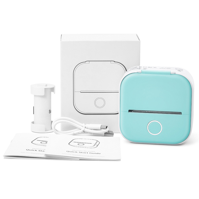 NEW T02 Mini Portable Printer Thermal Printing 53mm Sticker Wireless Inkless Mini Pocket Printer Self-adhesive Label Printer