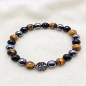 Wholesale AAA-Grade Engraved hematite black <b>obsidian</b> tiger eye Bracelet Natural Gemstone Crafts Healing Pattern Starch - Product Image 3