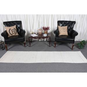 Alfombra de lana hecha a mano blanca moderna de 2x8,7 pies, diseño rectangular de retazos turcos para decoración para sala de estar, látex para uso en el pasillo del dormitorio - Product Image 2