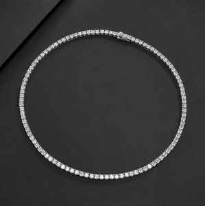 Collar de tenis de diamante Moissanite de corte redondo de estilo Vintage, colgante fino para compromiso, regalo de boda, fiesta o aniversario - Product Image 2