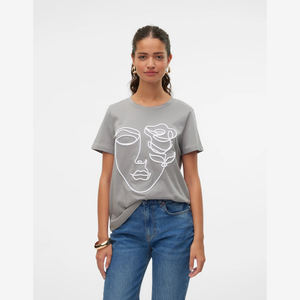 Bordado personalizado Mujeres Colección de verano Camisetas Logotipo privado de manga corta O Cuello Camisetas - Product Image 1