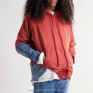 Men's Custom <b>Grunge</b> Styles Oversized Distressed <b>Hoodie</b> Winter Hooded Streetwear in Hip Hop Style - Product Image 5