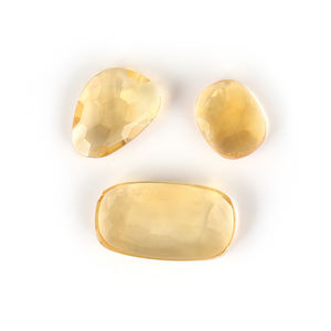 Piedra preciosa suelta de citrino Natural de alta calidad, corte de briolette facetado con borde tallado, Color amarillo para la fabricación de joyas - Product Image 1