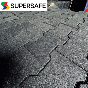 Venta al por mayor Durable 15-50mm de espesor 200x160mm Interlock T-bone Dog Bone suelo de goma antideslizante fácil instalación para - Product Image 6