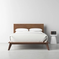 Lit en bois massif, taille king, style moderne, pour la maison, l'hôtel et la villa, meubles, lit en planches de bois