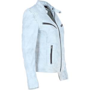 Femmes haut tendance personnalisé automne hiver vestes en cuir solide col tournant conception manches longues respirant doublure en Satin - Product Image 2