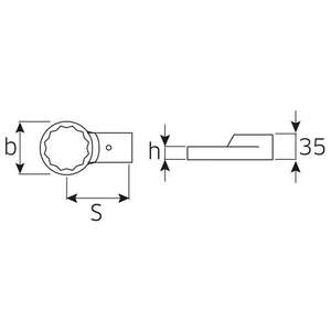 Clé à douille annulaire Stahlwille, taille métrique 24,5x28 mm - Product Image 2