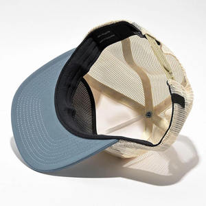 Chapeaux de camionneur à bord bleu 5 panneaux Logo imprimé personnalisé chapeau de pêche casquettes de Baseball à dos en maille fabriquées au Vietnam - Product Image 3