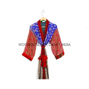 Kimono de seda Vintage hecho a mano para mujer, bata de verano transpirable con cordón para dama de honor, bata de baño cómoda y ropa de dormir - Product Image 6