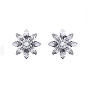 Pendientes de Oro de 14K con Certificado GIA, Diseño Floral, 10 Diamantes Reales con Calidad IJ-SI GH-SI EF-SI, 0.07ct de Cuarataje Total, Oro Blanco, Rosa y Amarillo - Product Image 6