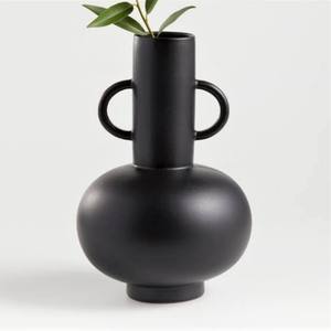 Vase de table en aluminium noir et blanc de style Art Déco, design personnalisé, ornement artistique de bureau, vente directe d'usine, mariage - Product Image 1