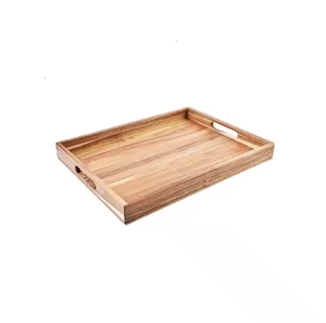 ถาดเสิร์ฟไม้ทรงสี่เหลี่ยมผืนผ้าทำด้วยมือเนื้อธรรมชาติสำหรับบ้านและโรงแรมให้บริการอาหารด้วยงานฝีมือเสี้ยว - Product Image 1