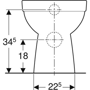 Geberit RENOVA Blanc WC à poser au sol à chasse profonde, design semi-enclos sans bride, Articles de salle de bain et sanitaires - Product Image 3