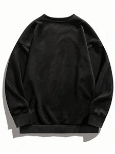 เสื้อสเวตเตอร์คอกลมทรงโอเวอร์ไซส์เข้ารูปเสื้อสเวตเตอร์แขนยาวผ้าฝ้าย100% มีฮู้ดกำหนดโลโก้ได้เอง - Product Image 2