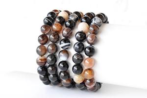 2022 Beautiful Design Classic Style Meditation <b>Healing</b> Black Sulemani Agate Beaded Round Gemstone <b>Bracelet</b> - Product Image 3