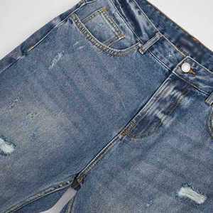 Men Wholesale Streetwear Party Breathable Spring Straight Fit Designer <b>Stretch</b> <b>Denim</b> Blue and Black Jeans - Product Image 5