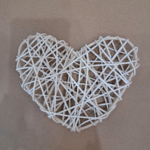 Rotin fait à la main en osier sec coeur mur plafond fleur Unique Art déco Portrait Design anniversaire tentures murales - Product Image 2