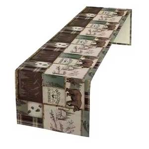 Chemin de Table Brodé 100% Coton Biologique Impression Personnalisée Design Moderne Fabricant Indien - Product Image 2