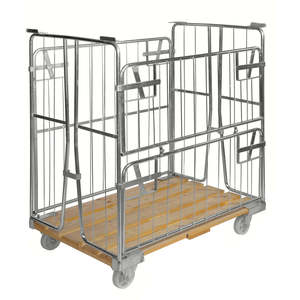 Conteneur à roulettes avec un élégant fond en bois - Product Image 1
