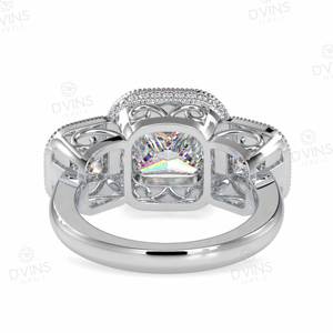 Custom Classic Princess Cut Solitaire 18K Oro VVS Lab Diamante Compromiso Anillo de bodas 100% Satisfacción garantizada - Product Image 4