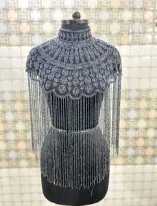 ชุดราตรีผ้าชิฟฟ่อนประดับลูกปัดสุดหรูเสื้อคลุมประดับคริสตัลชุดใส่ไปคลับสวมใส่ได้หลายแบบปักลายระยิบระยับมาก - Product Image 6