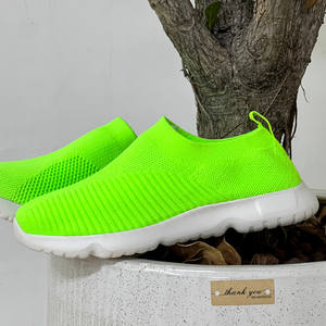 Baskets plates à enfiler pour femme, printemps-été, respirantes, en tricot, type chaussette - Product Image 2