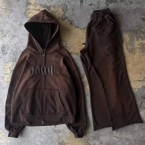 Sudadera con Capucha Retro de 450 Gramos, Lavada, con Agujeros, Estilo Vintage, Holgada, para Hombre, Venta al Por Mayor - Product Image 3