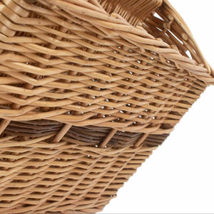 Rectangular Rattan Magazine Rack Storage Basket Natural <b>Wicker</b> Desktop Organizer For Books Catalogs Brochures Office OEM ODM - Product Image 3