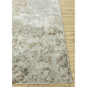 Alfombra Kavi Gris y Negra de Lana y Seda de Bambú Anudada a Mano, Diseño Teoría del Caos, Patrón Abstracto Rectangular para Sala de Estar Juvenil, Esk-411 - Product Image 4