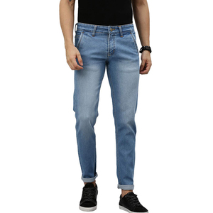 Streetwear OEM personnalisé fabricant vente en gros pantalon en denim pour hommes coupe ample droite délavé automne été 100% coton séchage rapide - Product Image 4