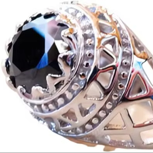 Wholesale <b>Men</b> <b>Ring</b> New Arrival Natural <b>Black</b> Onyx Gemstone December Birthstone Birthday Gift Jewelry 925 Sterling Silver <b>Ring</b> - Product Image 1